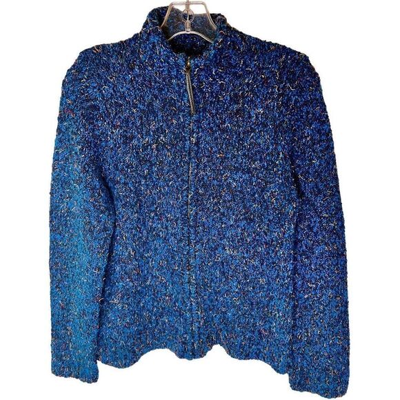 Christopher & Banks Sweaters - Christopher & Banks Women's Zip-Up Sweater Blue Confetti Knit Size Small